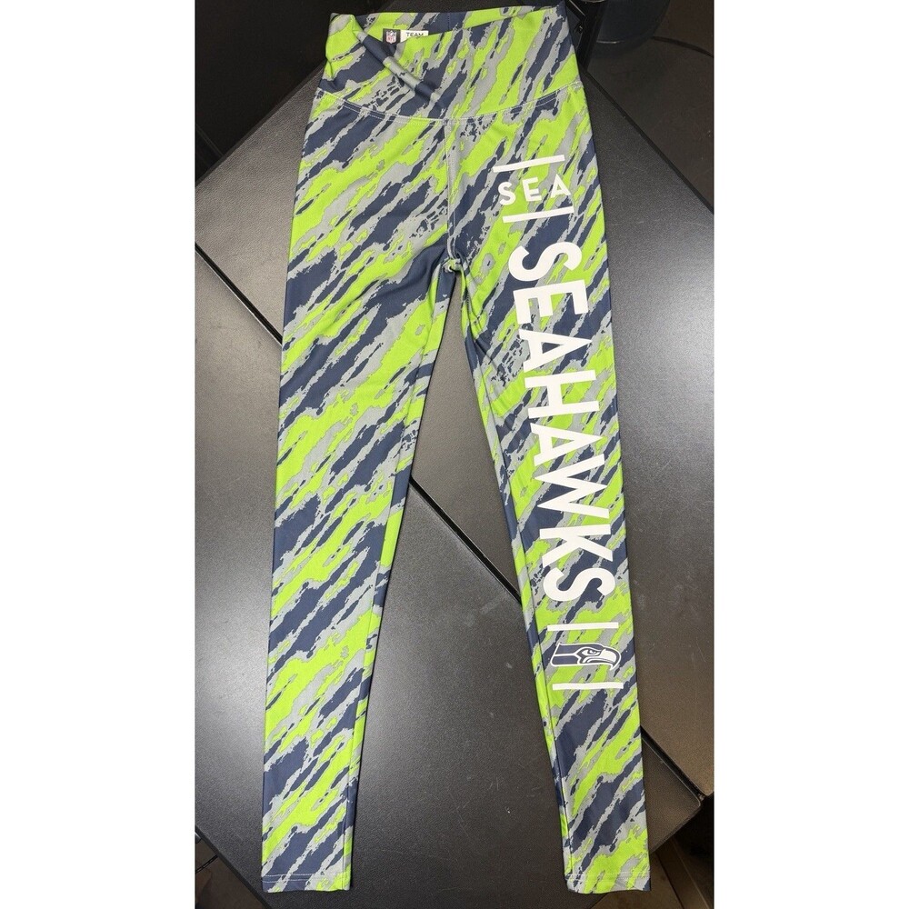 Zubaz NFL Women's Seattle Seahawks Marled Camo Lines Leggings XS Yoga
